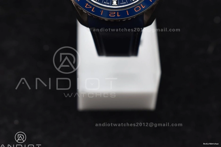 Strap GMT Ceramic Clone Ocean Bezel on Blue Blue 600M Dial Rubber Trendsetting Co-Axial Planet VSF Edition Best 1009 1:1 Super 43.5mm A8605 1219